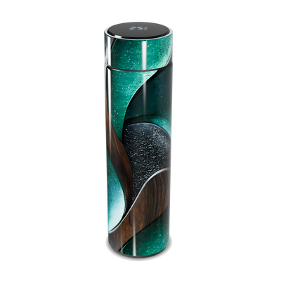 Garrafa Térmica Touch - Verde com Design Madeira