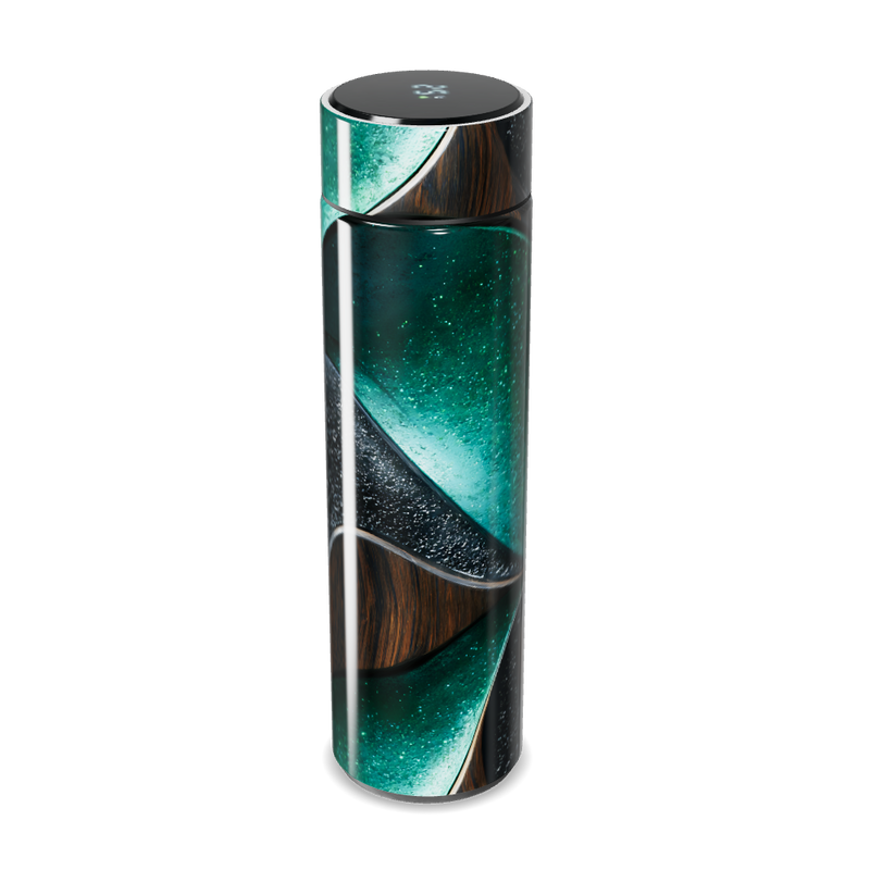 Garrafa Térmica Touch - Verde com Design Madeira