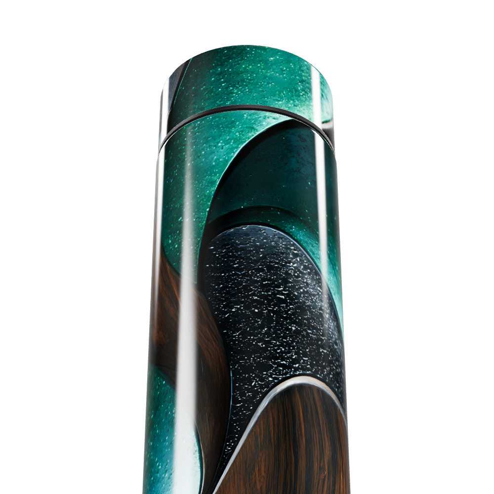 Garrafa Térmica Touch - Verde com Design Madeira