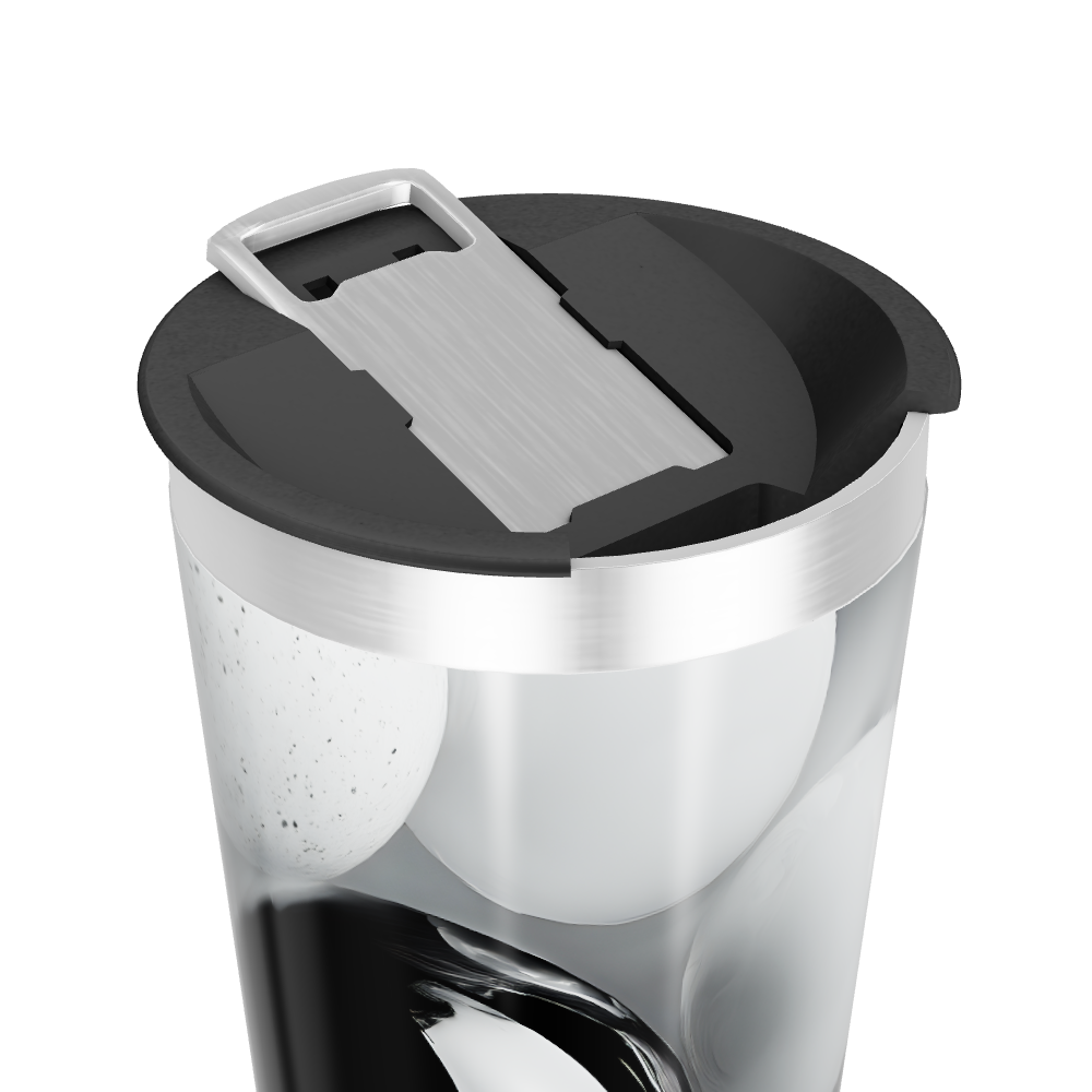 Copo Térmico - Preto e Branco Aço Inox