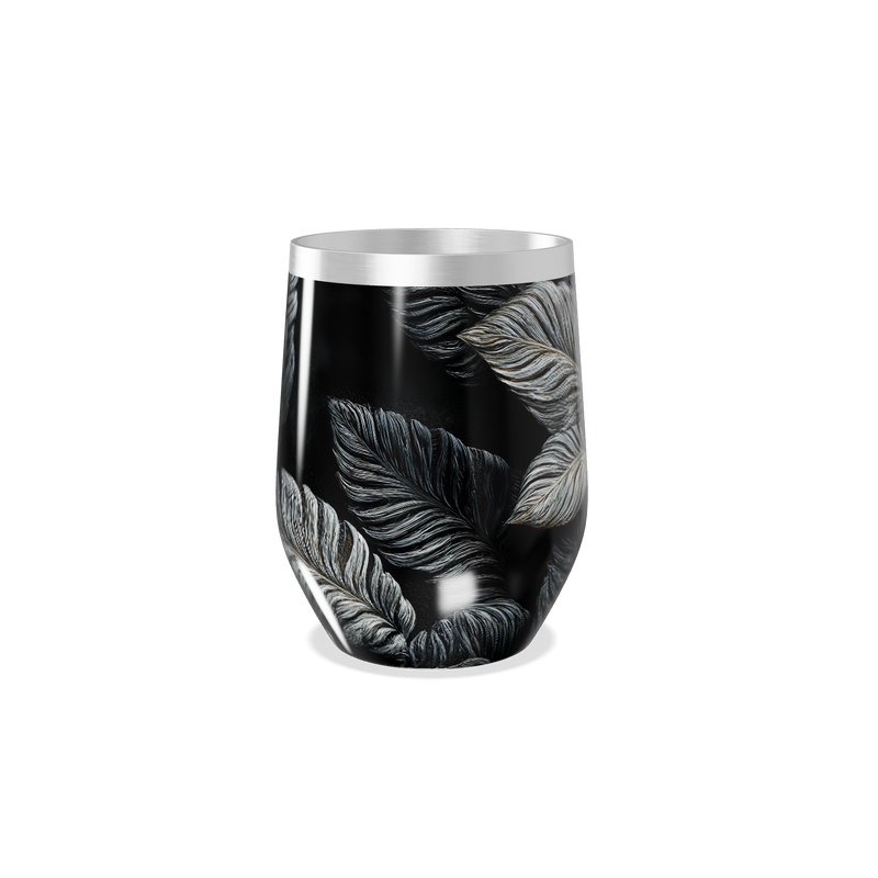 Copo Térmico Slim - Preto com Folhas