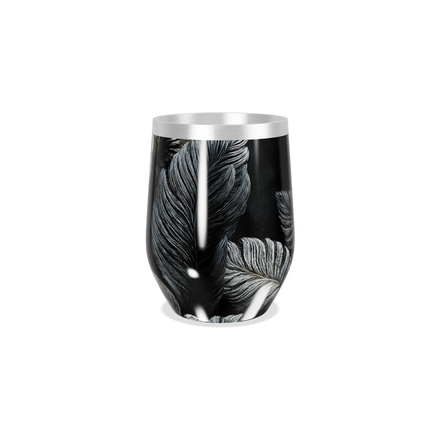 Copo Térmico Slim - Preto com Folhas