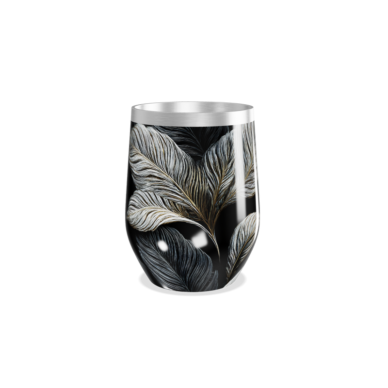 Copo Térmico Slim - Preto com Folhas