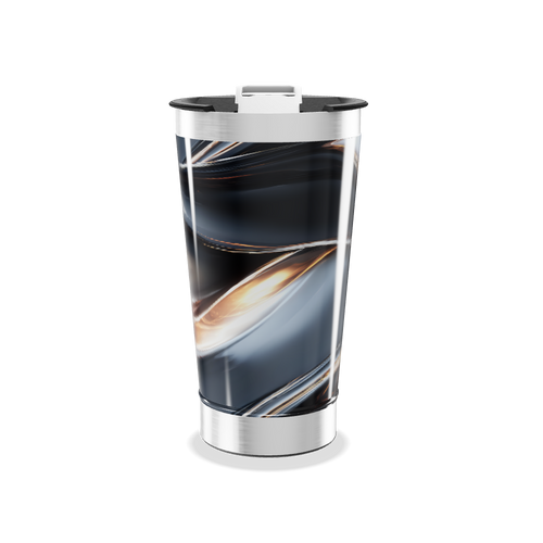 Copo Térmico - Design Abstrato Metalizado