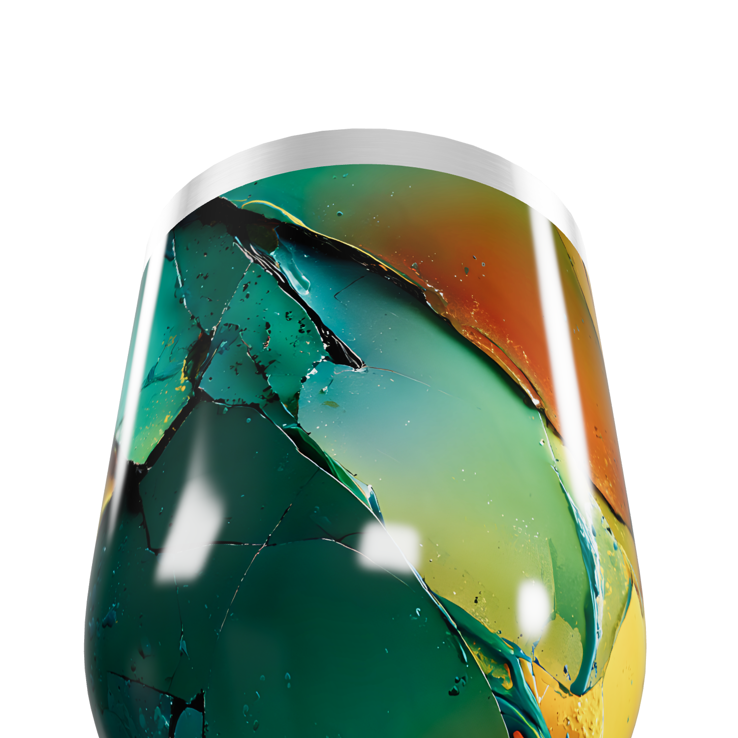 Copo Térmico Slim - Colorido Mármore Aço