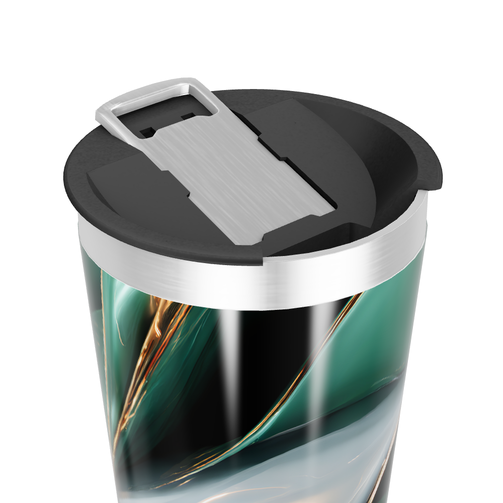 Copo Térmico - Verde Abstrato Aço Inox