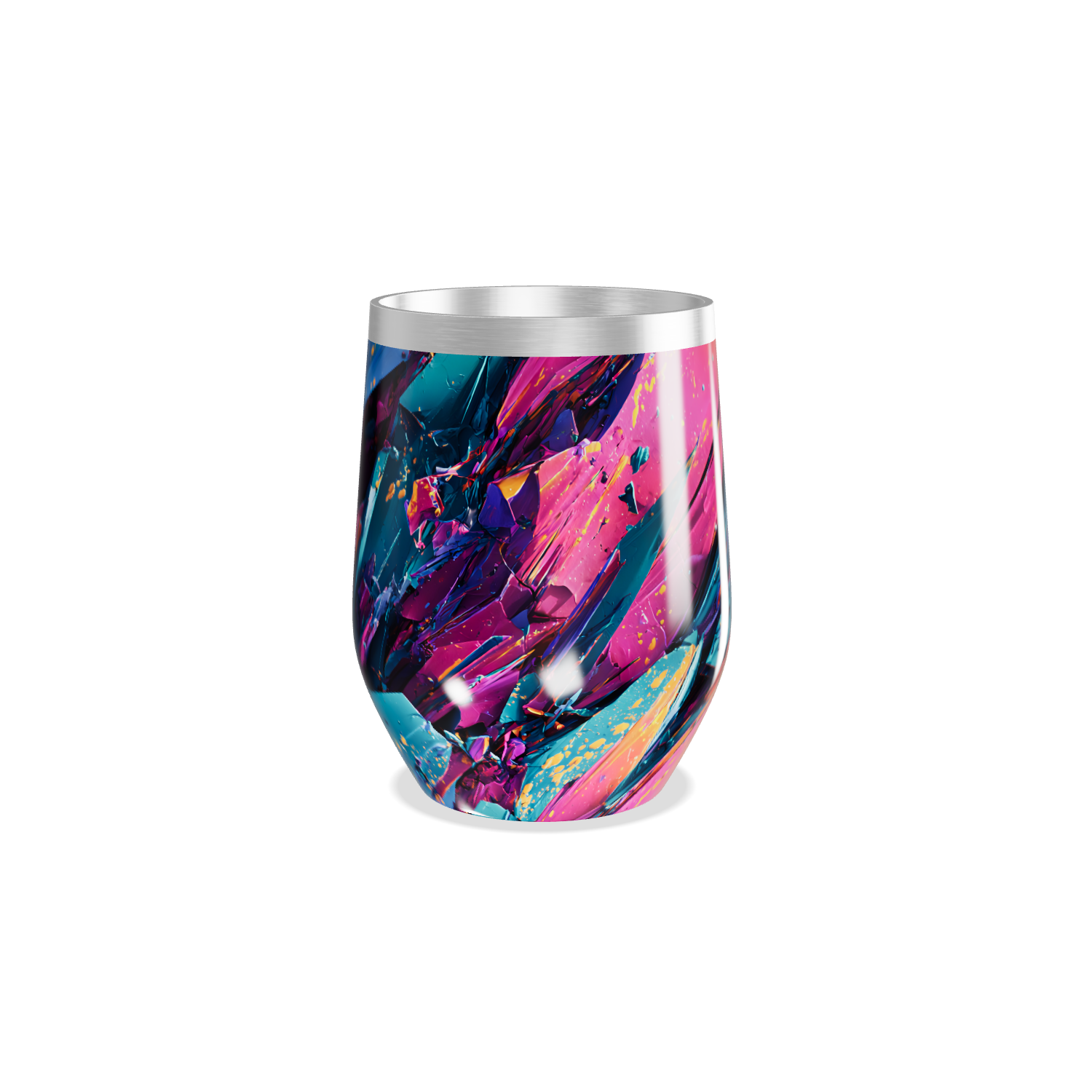 Copo Térmico Slim - Abstrato Colorido Inox