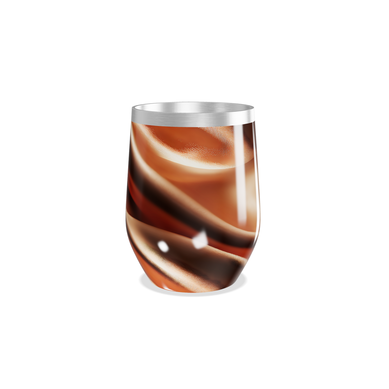 Copo Térmico Slim Estampa Marrom Ondas