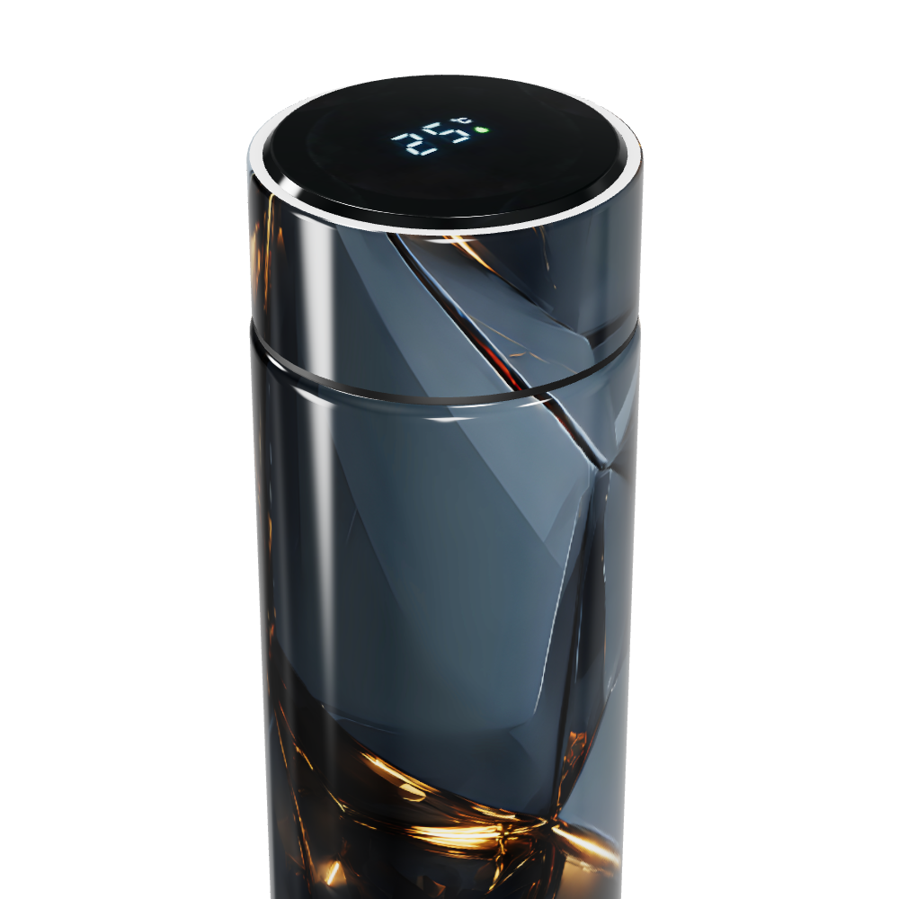 Garrafa Térmica Touch - Cristal Preto LED