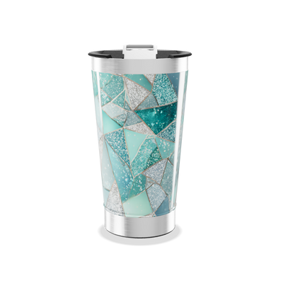 Copo Térmico - Vidro Azul Geométrico