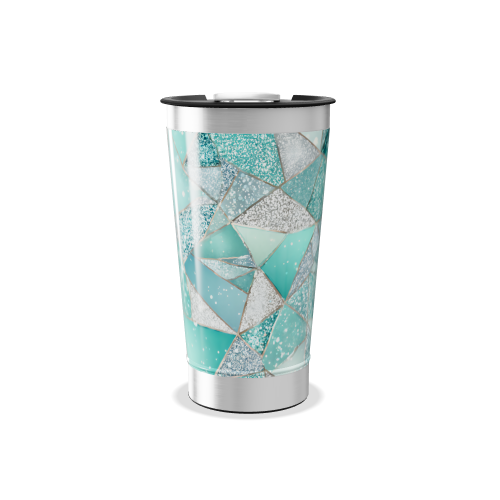 Copo Térmico - Vidro Azul Geométrico