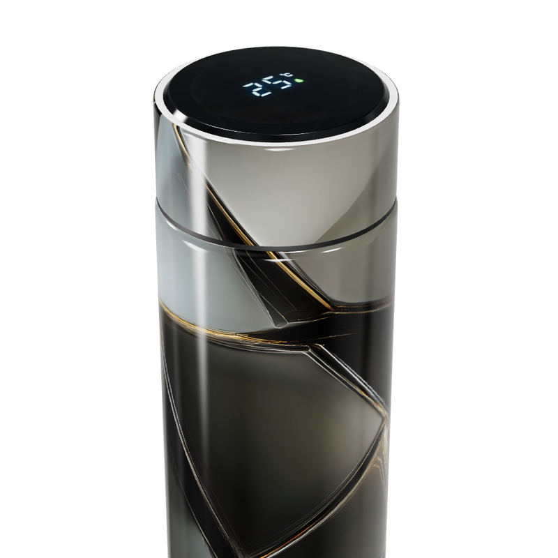 Garrafa Térmica Touch - Preto Dourado Inox