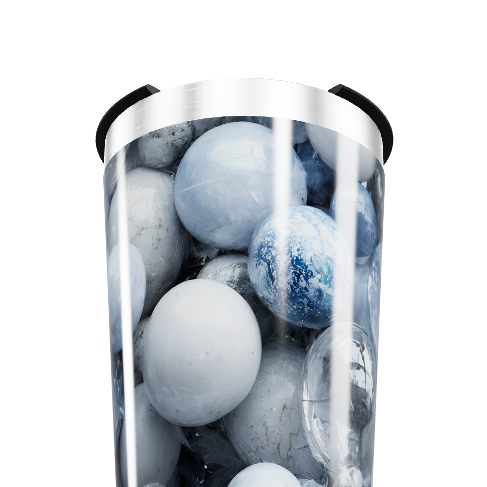 Copo Térmico - Bolas Azuis e Brancas