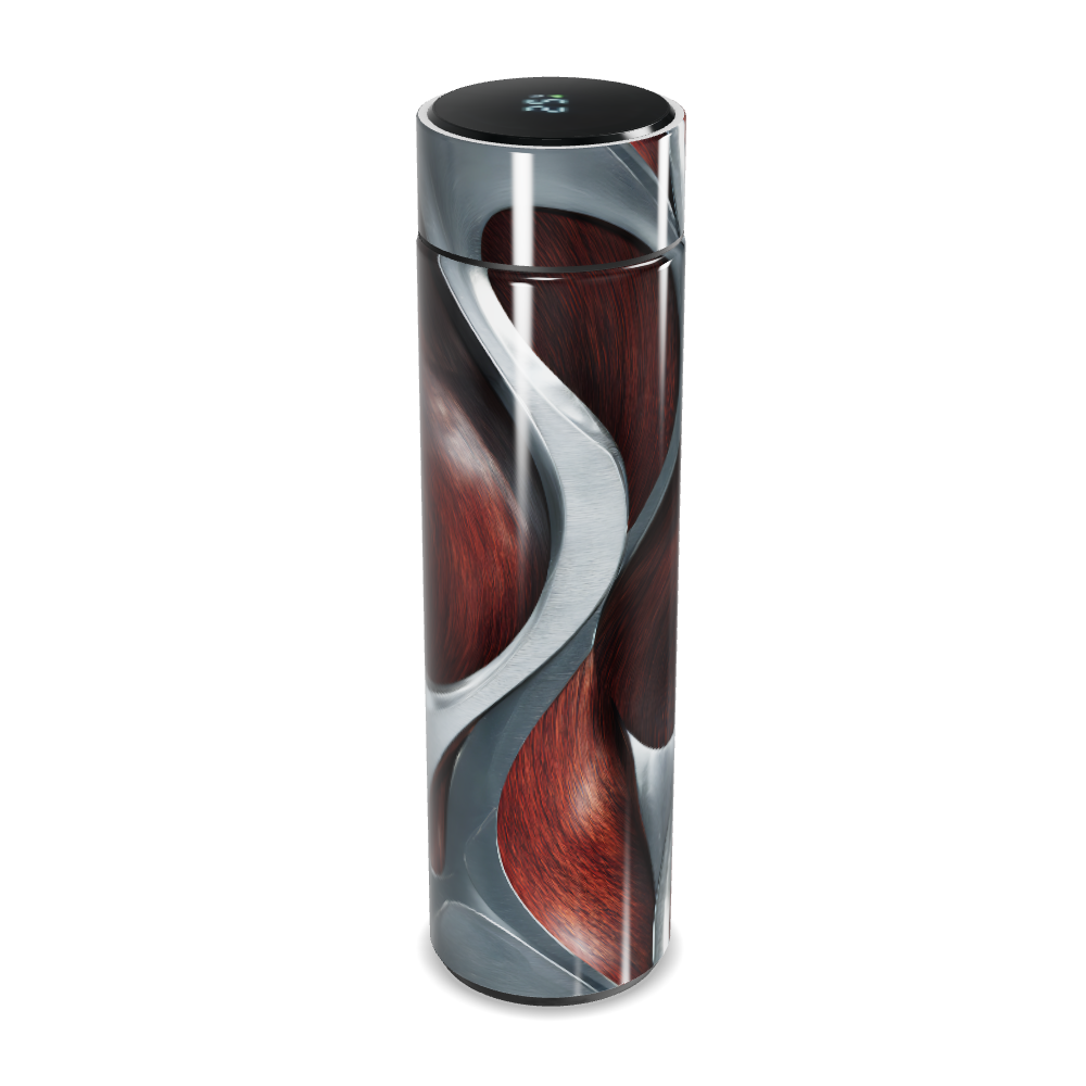 Garrafa Térmica Touch - Madeira Inox