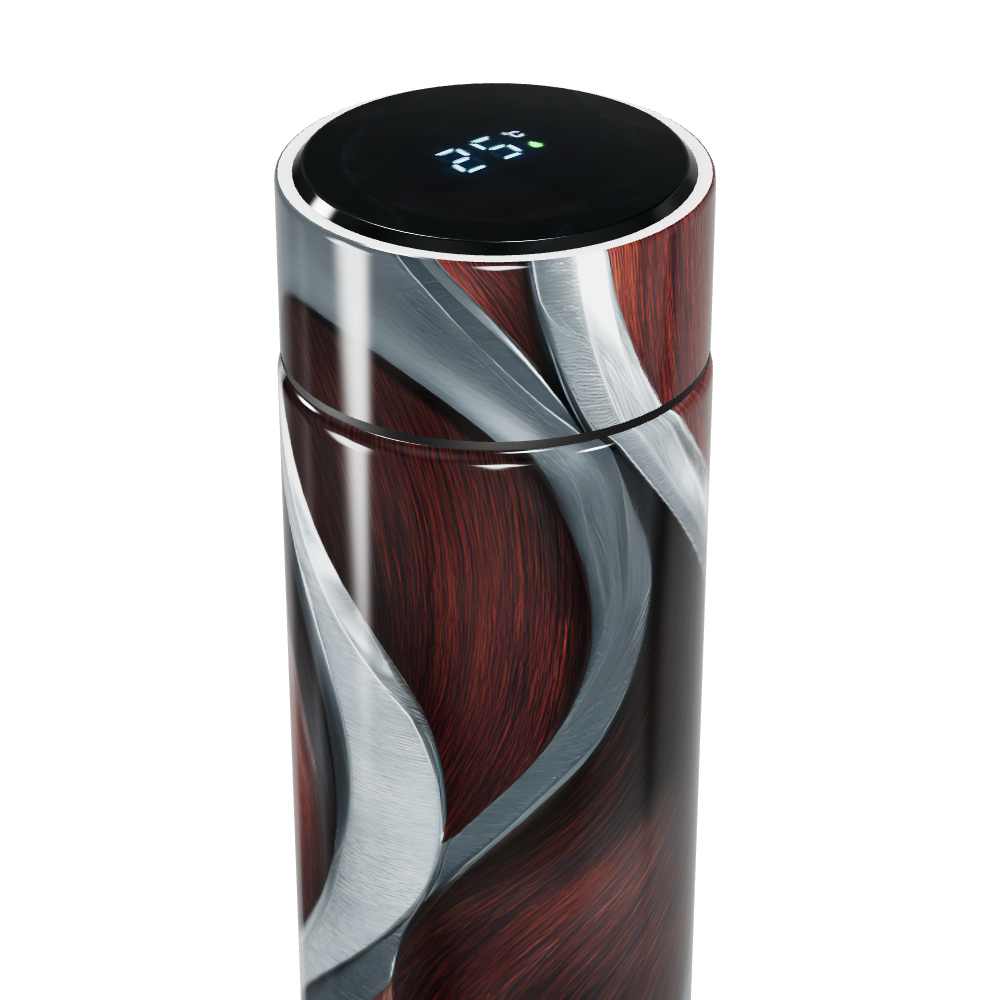 Garrafa Térmica Touch - Madeira Inox