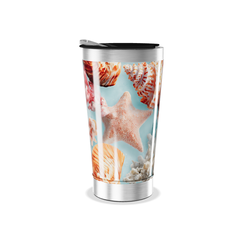 Copo Térmico - Estampa Conchas e Corais