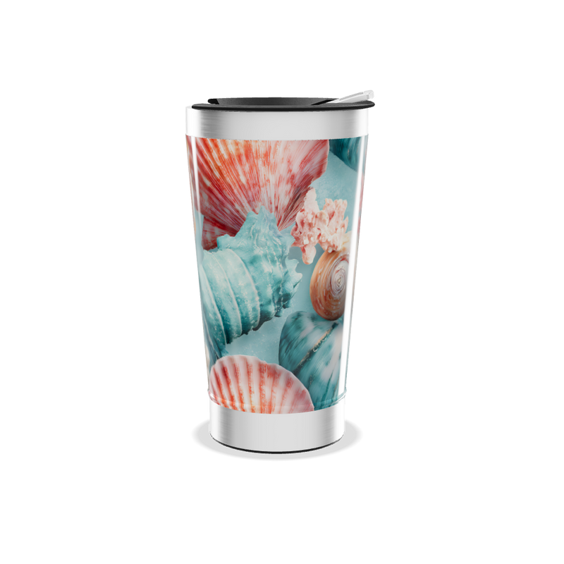 Copo Térmico - Estampa Conchas e Corais