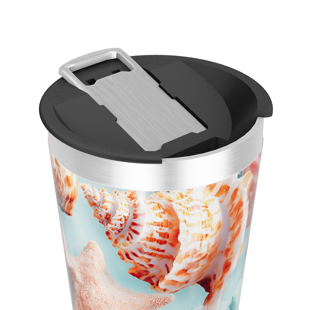 Copo Térmico - Estampa Conchas e Corais