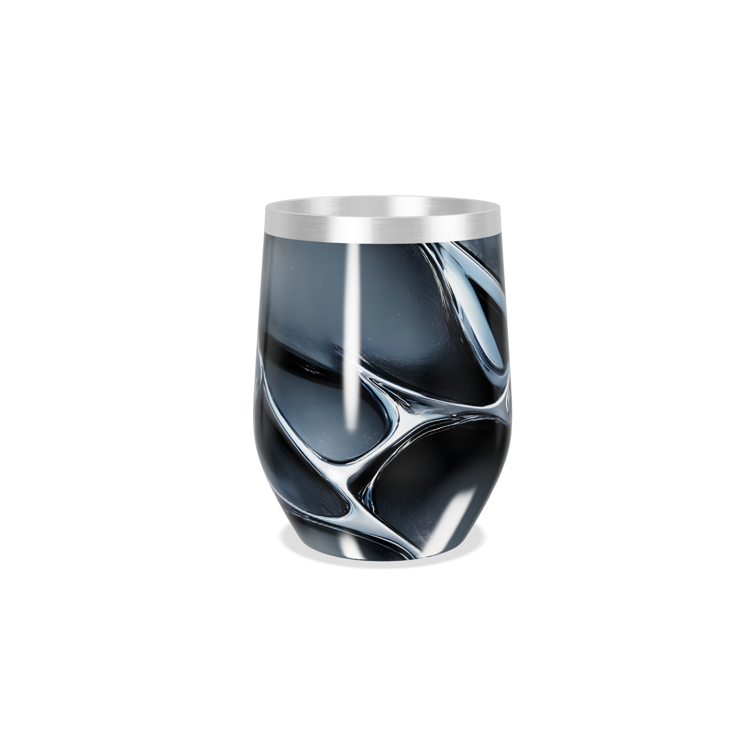 Copo Térmico Slim - Preto com Design Abstrato