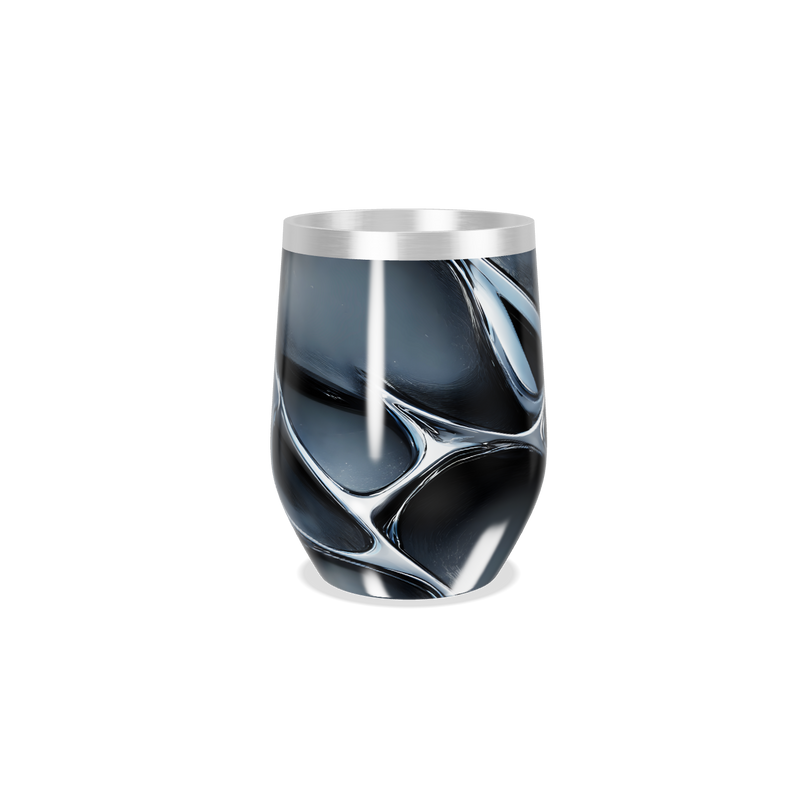 Copo Térmico Slim - Preto com Design Abstrato