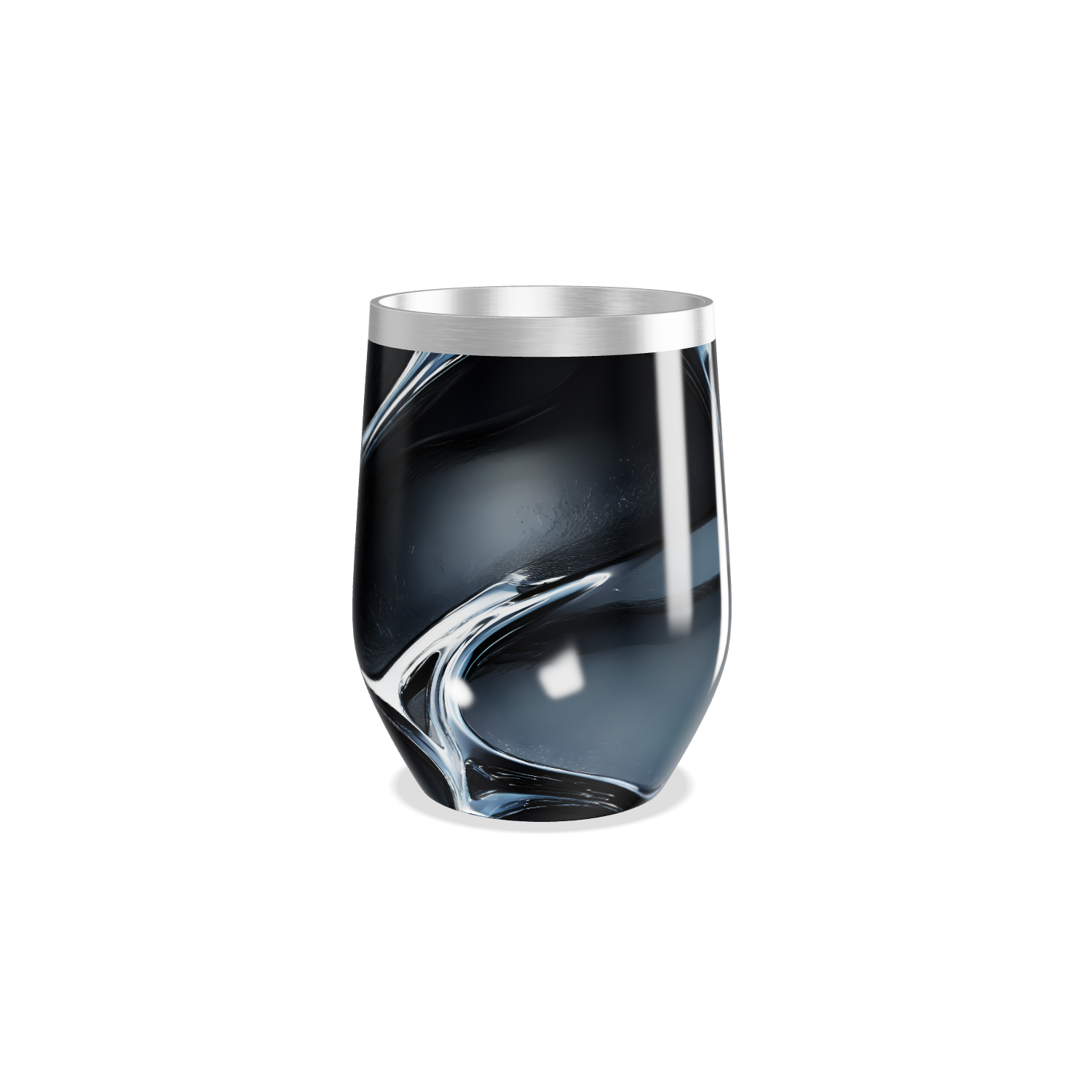 Copo Térmico Slim - Preto com Design Abstrato