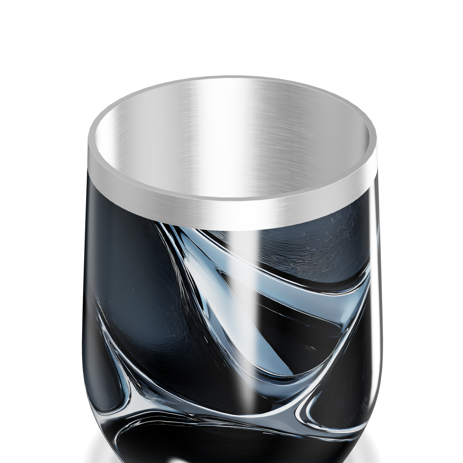 Copo Térmico Slim - Preto com Design Abstrato