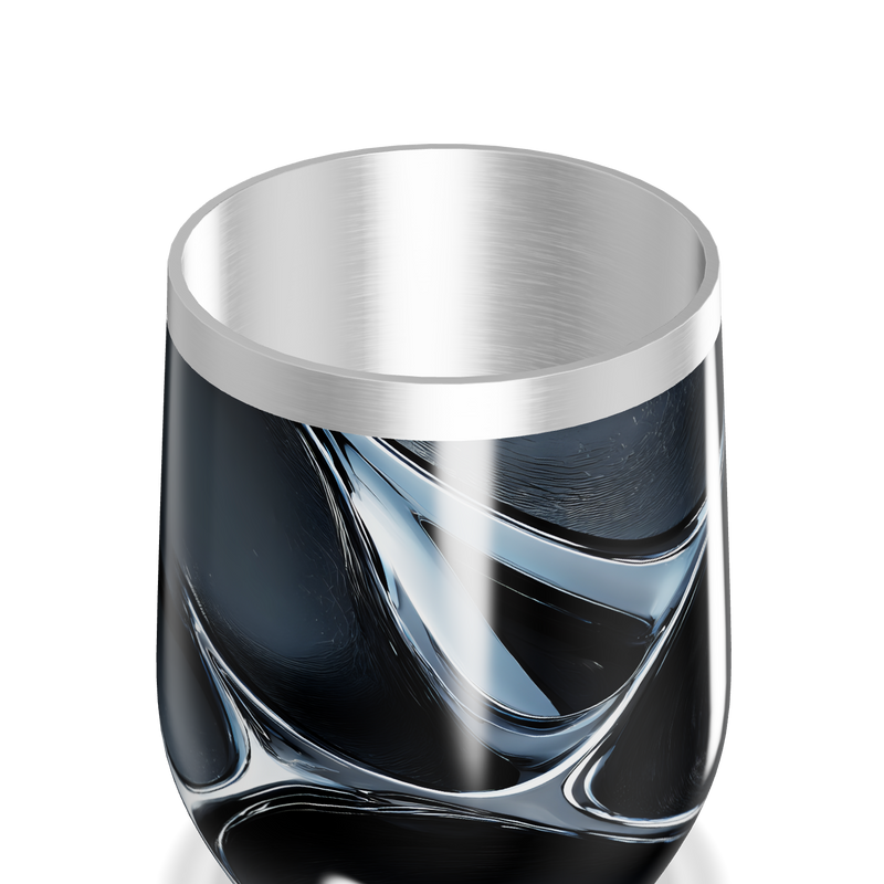 Copo Térmico Slim - Preto com Design Abstrato