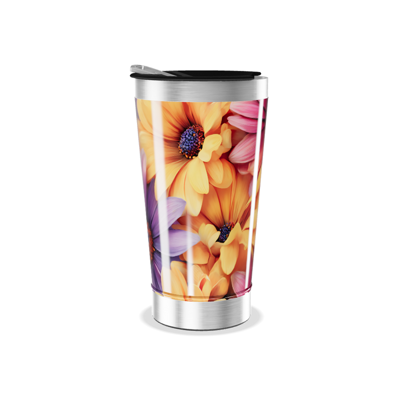 Copo Térmico - Estampa Floral Colorida