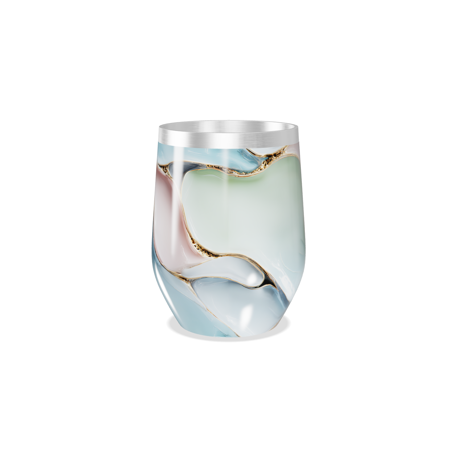 Copo Térmico Slim - Mármore Azul Inox