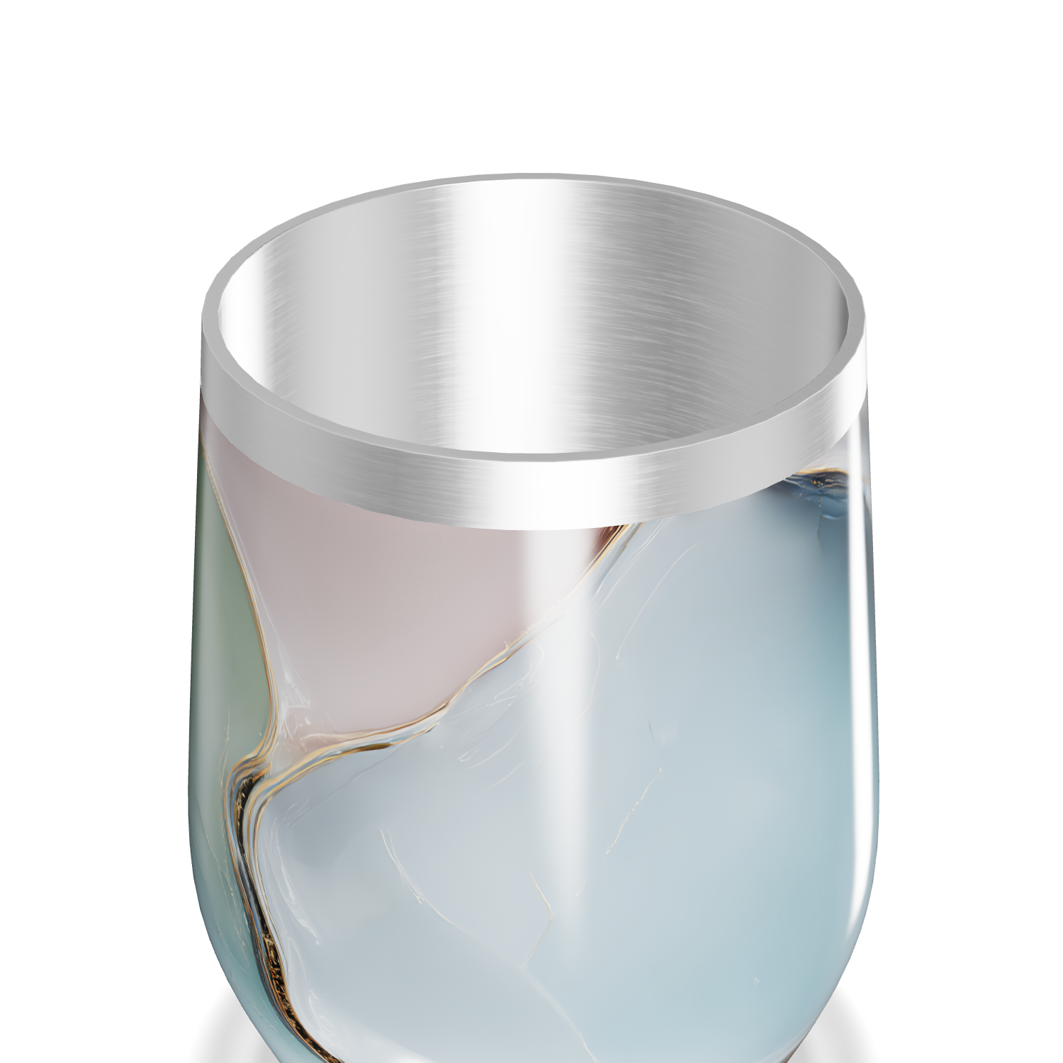 Copo Térmico Slim - Mármore Azul Inox