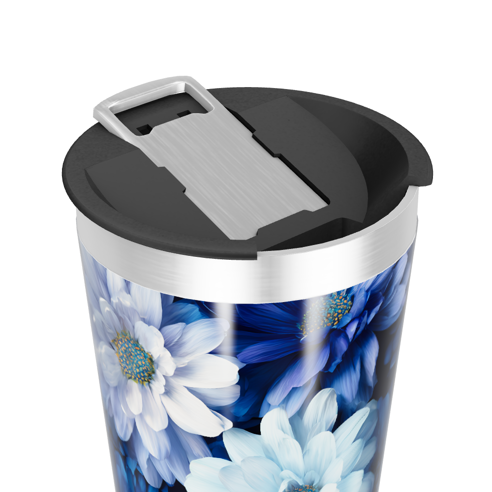 Copo Térmico - Floral Azul Inox