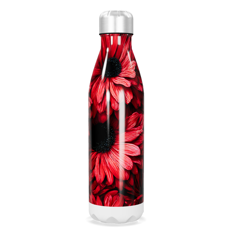 Garrafa Inox Flores Vermelhas