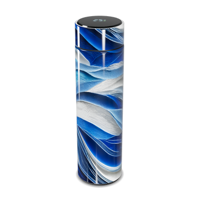 Garrafa Térmica Touch - Azul com Estampa Abstrata