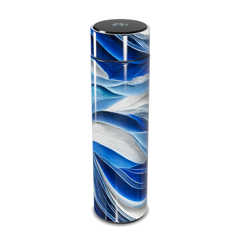 Garrafa Térmica Touch - Azul com Estampa Abstrata