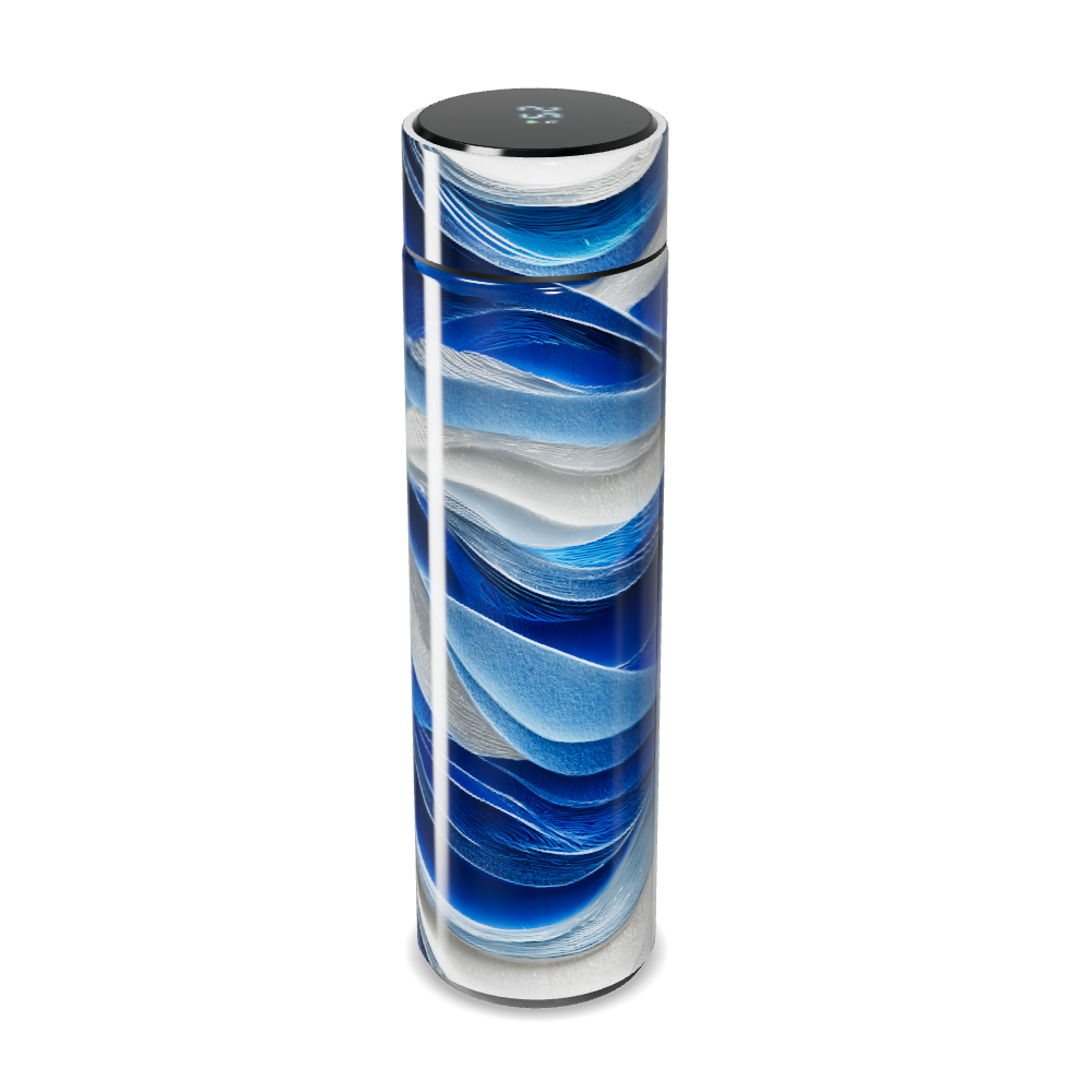 Garrafa Térmica Touch - Azul com Estampa Abstrata