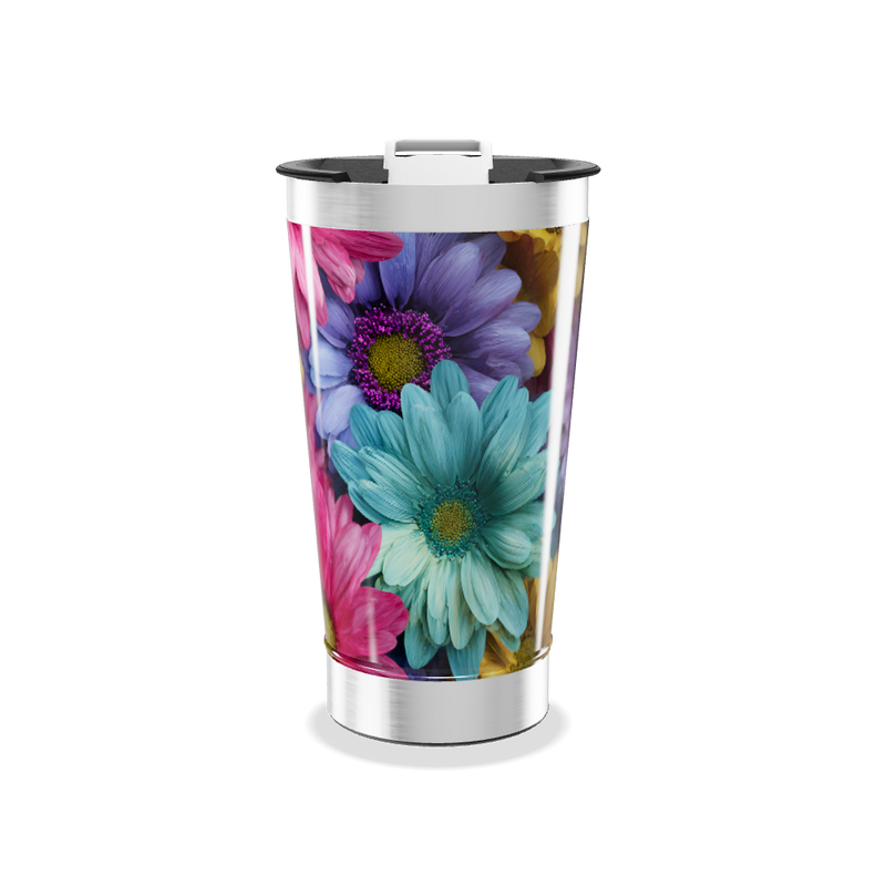 Copo Térmico - Flores Coloridas Aço Inox