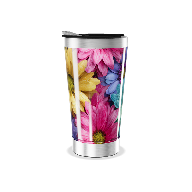 Copo Térmico - Flores Coloridas Aço Inox