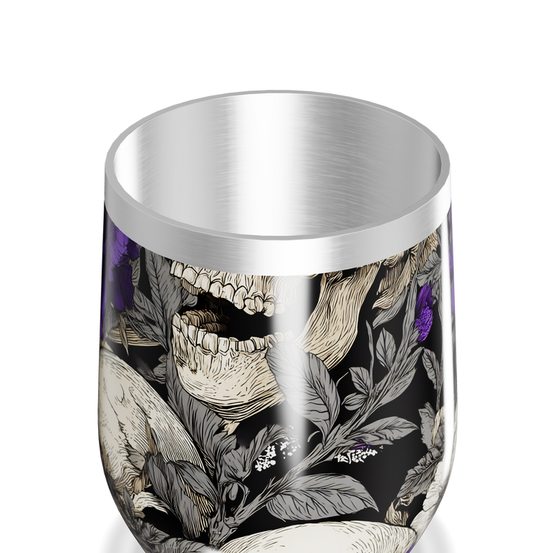 Copo Térmico Slim - Floral Preto e Roxo