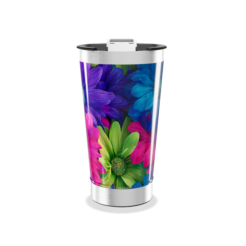 Copo Térmico - Floral Multicolorido Inox
