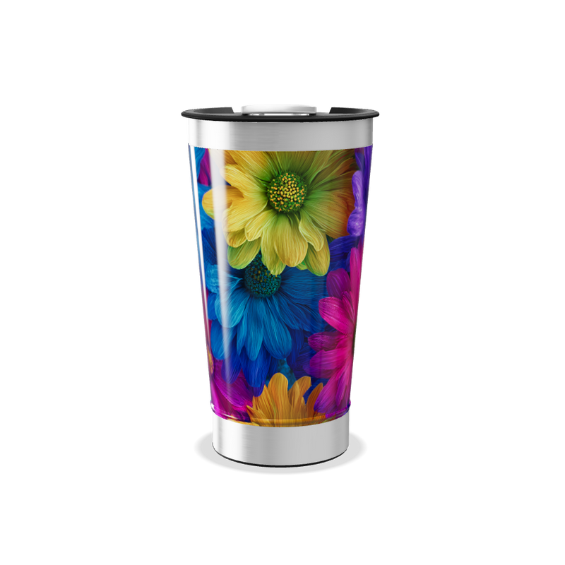 Copo Térmico - Floral Multicolorido Inox
