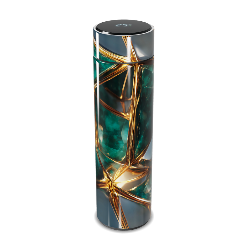 Garrafa Térmica Touch - Design Verde Dourado