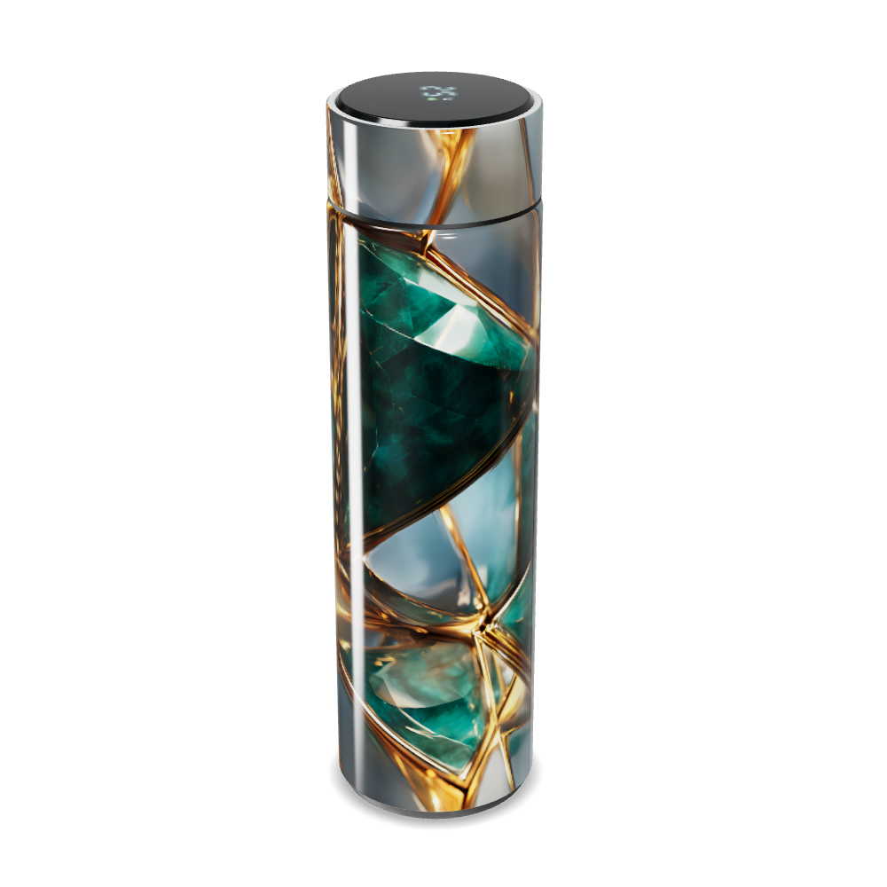 Garrafa Térmica Touch - Design Verde Dourado