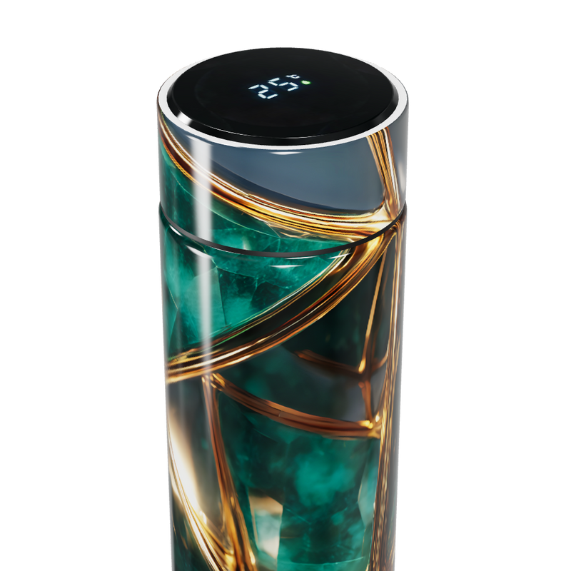 Garrafa Térmica Touch - Design Verde Dourado