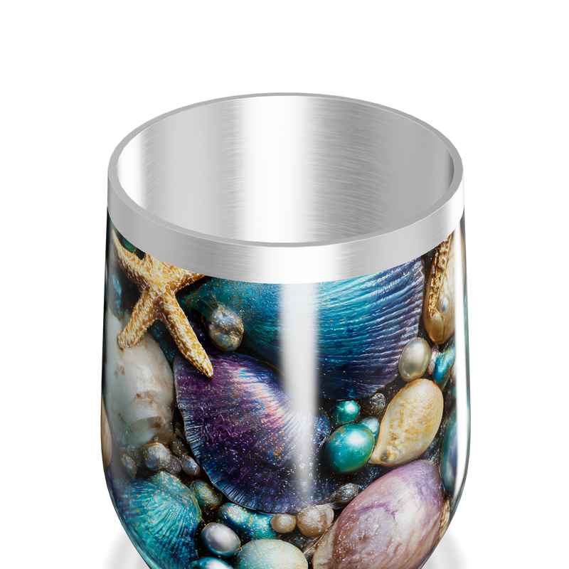 Copo Térmico Slim - Estampa Conchas Marinhas
