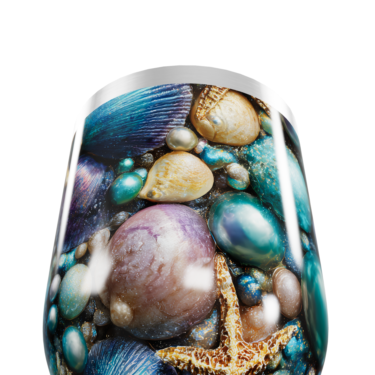 Copo Térmico Slim - Estampa Conchas Marinhas