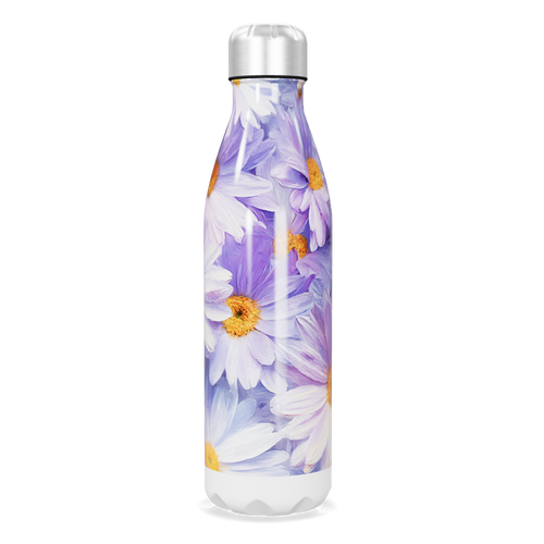 Garrafa Inox Flores Roxas