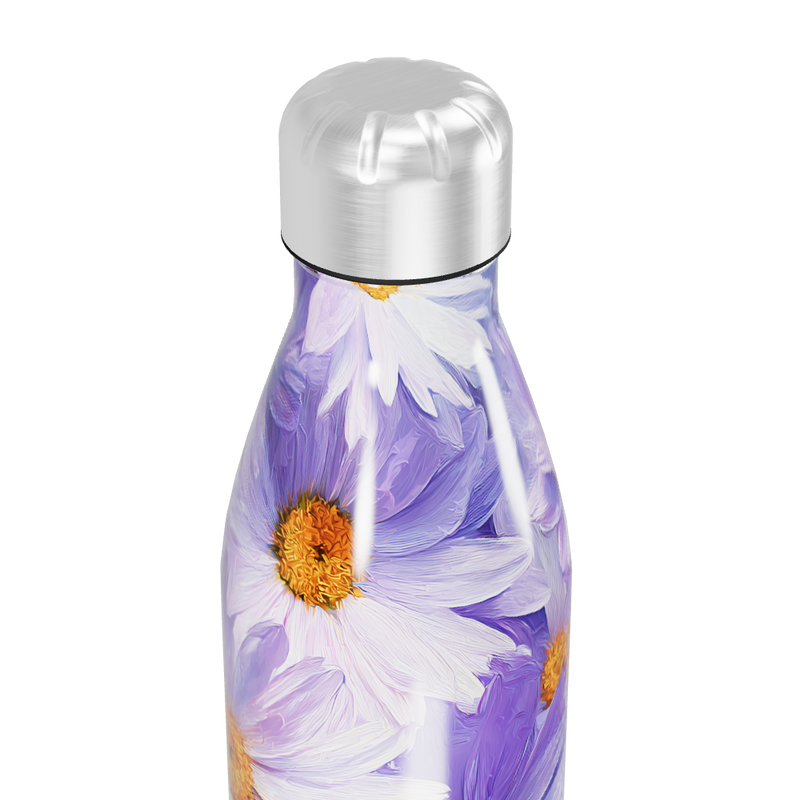 Garrafa Inox Flores Roxas