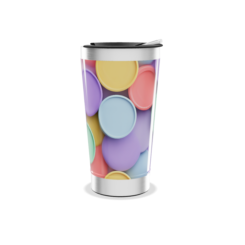 Copo Térmico - Estampa Cores Pastel