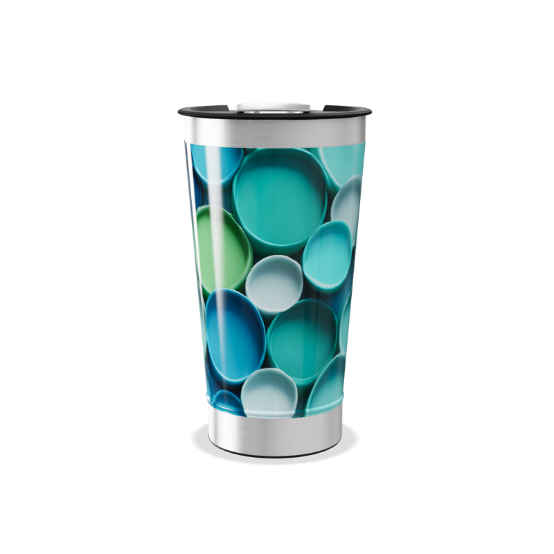 Copo Térmico - Estampa Cores Azul Verde