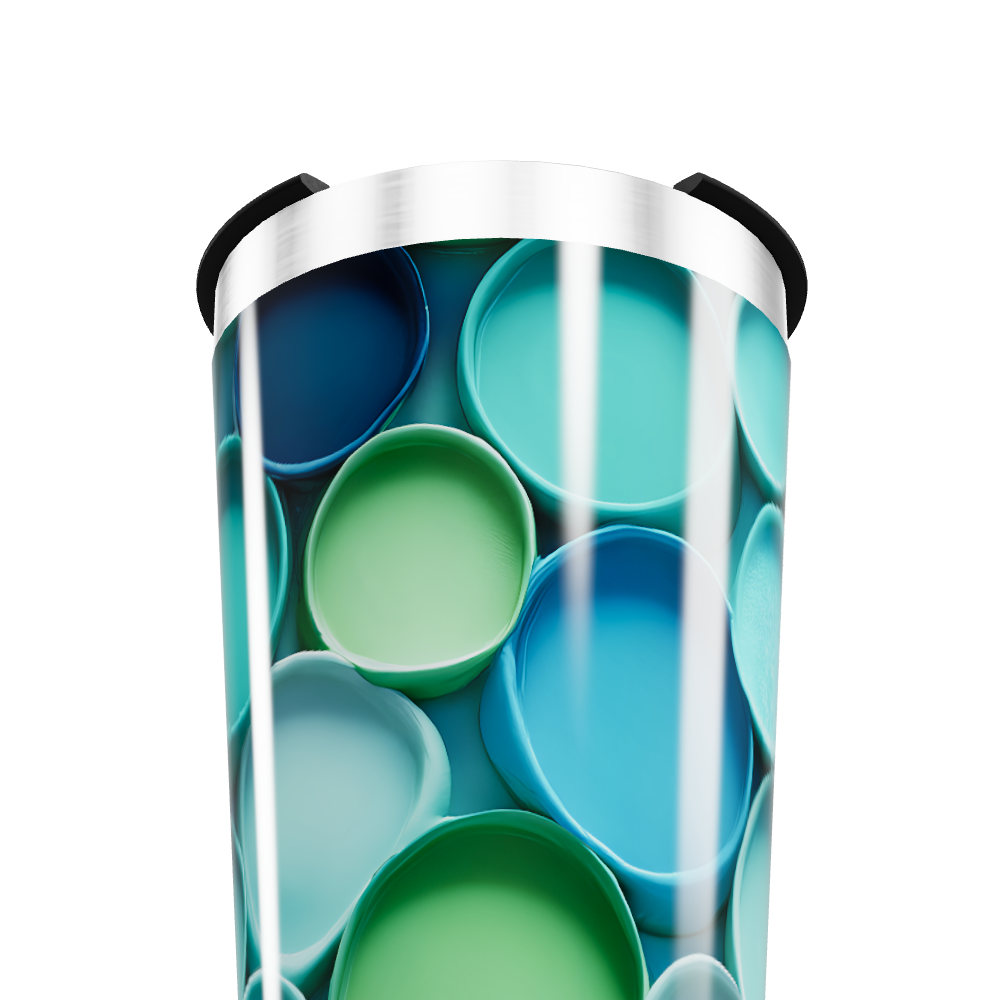 Copo Térmico - Estampa Cores Azul Verde